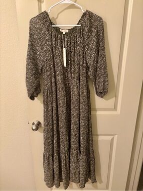 Roolee Smocked Olive Green Floral Dress NWT Small-Cottagecore,boho,tradwife